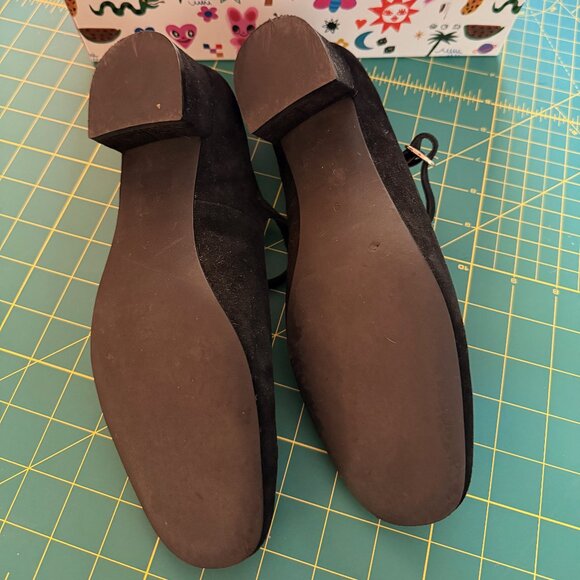 Jeffrey Campbell Black Suede Low Heel Mary Janes, Size 9 - Picture 4 of 5